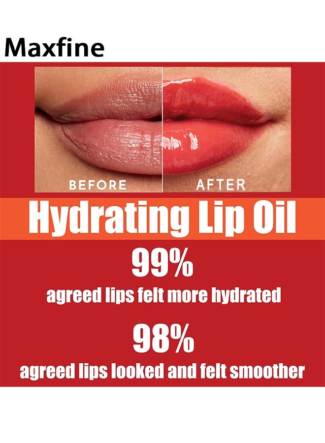 Maxfine Lip plump -Fat Perks Plump Lips Oil, Hydrating Tinted Lips Oil Gloss, Smooth Glossy Finish Lips Glow Oil, Moisturizing And Nourishing Shiny And Vegan Big Brush Head Lips Oil, Non-Sticky Formula#03  - Image 4