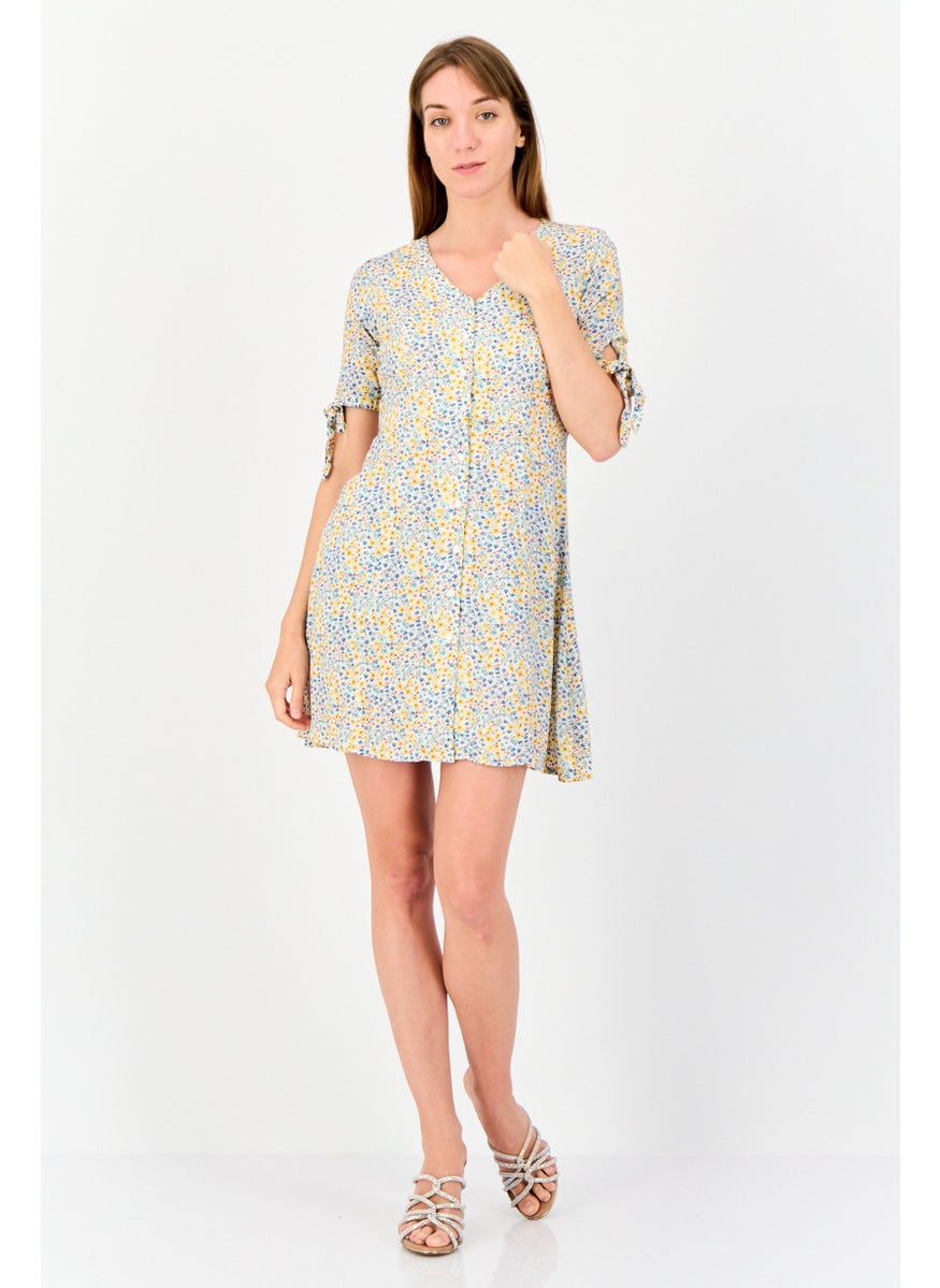 ONLY Women Floral Print Mini Dress, Multicolor  - Image 2