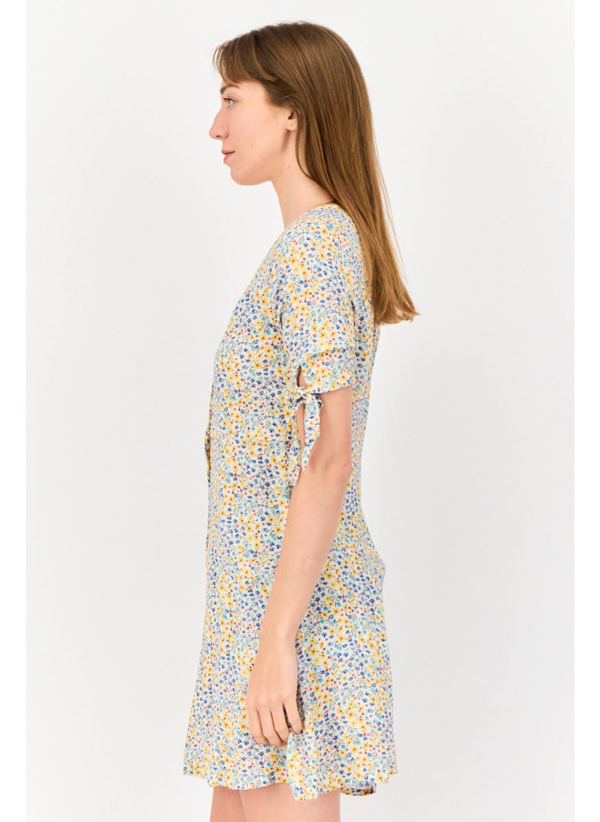 ONLY Women Floral Print Mini Dress, Multicolor  - Image 4
