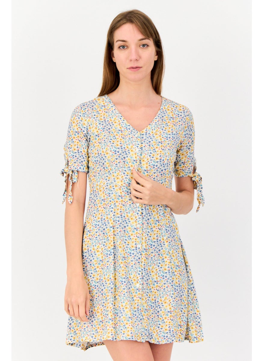ONLY Women Floral Print Mini Dress, Multicolor  - Image 1