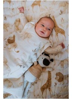 Crane BABY بطانية كنيدي القابلة للارتداء 0-9 أشهر ، قطن ساتين بطباعة كنيدي  - Image 4