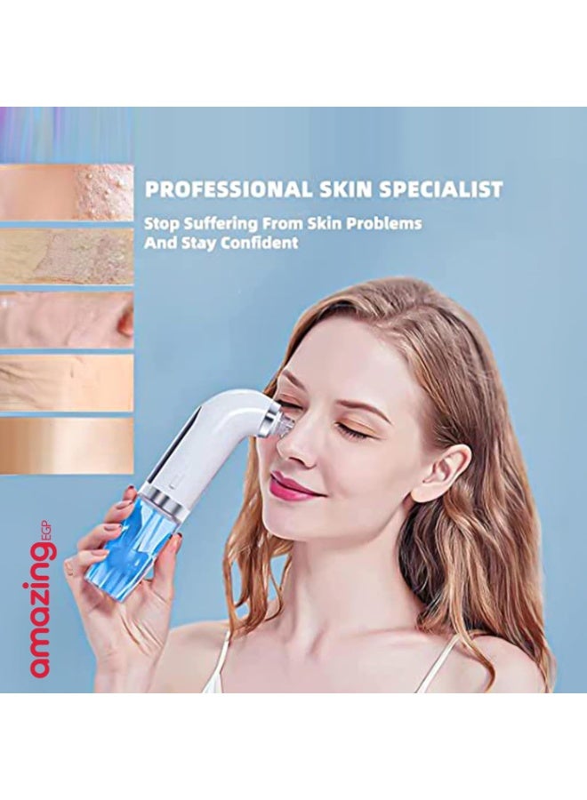 Electric Blackhead Remover – Rechargeable Pore Cleaner with 5 Suction Levels and 4 Cleaning Heads – White - Image 4