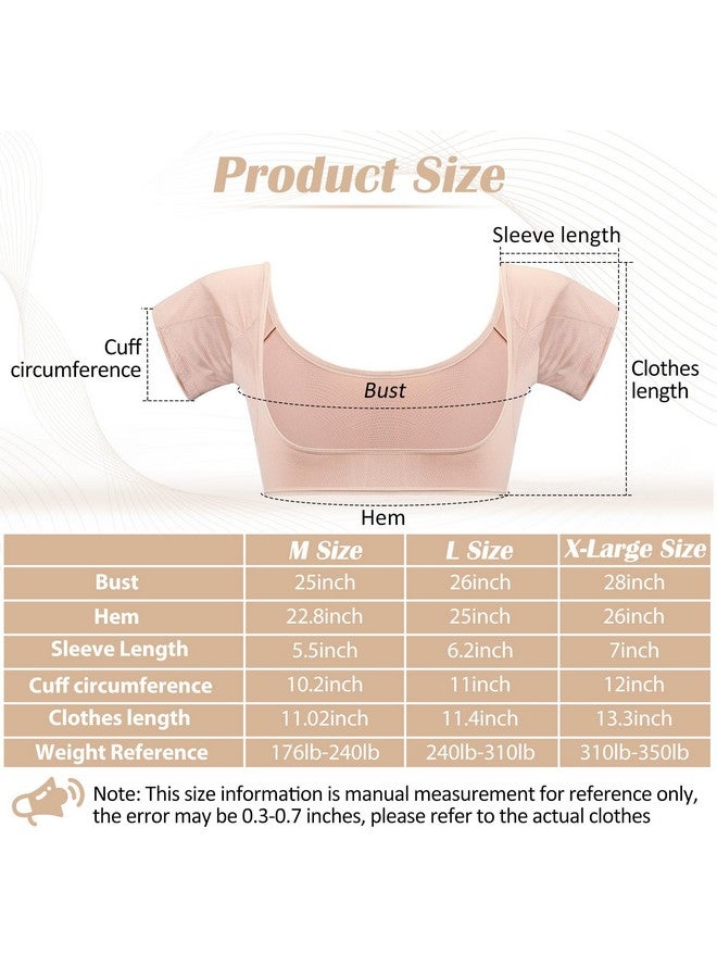 Handepo 6 Pcs Underarm Sweat Vest Breathable Armpit Sweat Proof Sweat Shirt Pads For Woman Underarm Sweat Protector(Large,White, Black, Nude) - Image 2