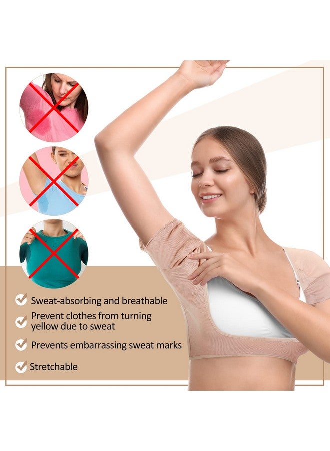 Handepo 6 Pcs Underarm Sweat Vest Breathable Armpit Sweat Proof Sweat Shirt Pads For Woman Underarm Sweat Protector(Large,White, Black, Nude) - Image 3