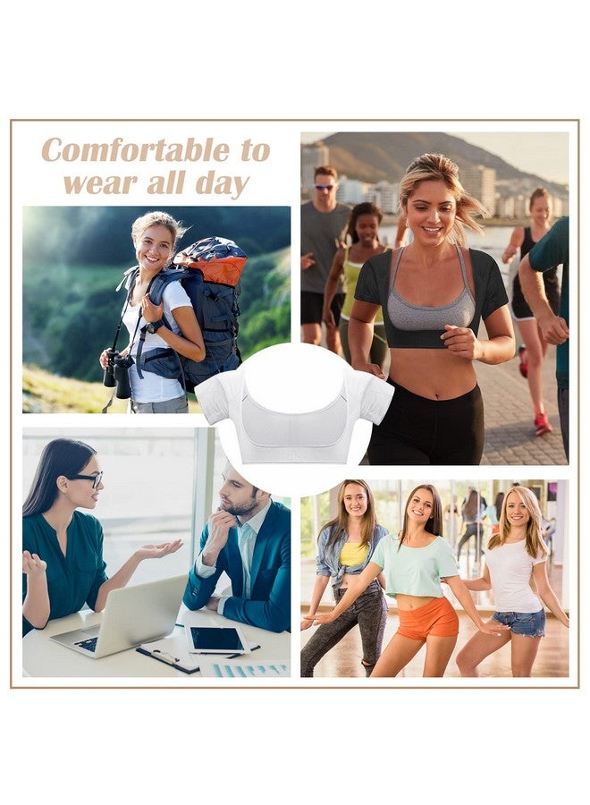 Handepo 6 Pcs Underarm Sweat Vest Breathable Armpit Sweat Proof Sweat Shirt Pads For Woman Underarm Sweat Protector(Large,White, Black, Nude) - Image 5