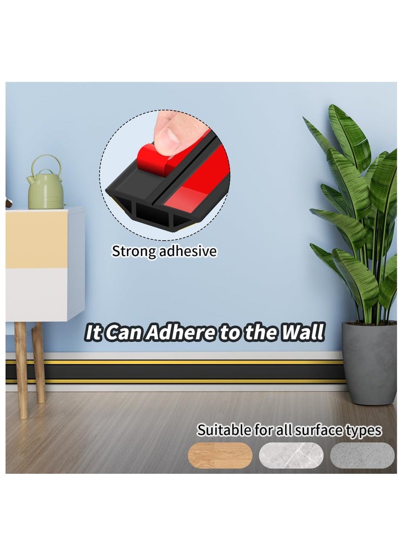 غطاء كابل الأرضية، واقي كابل خارجي، غطاء سلكي ذاتي اللصق للكابلات، غطاء أرضي مطاطي للكابلات للمكاتب والمصانع والمرائب وحماية الحبال على الحائط الأرضي، 2 متر - Image 4