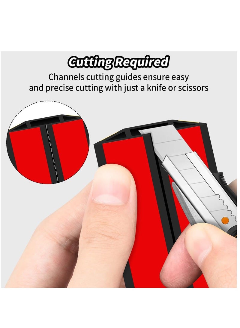 غطاء كابل الأرضية، واقي كابل خارجي، غطاء سلكي ذاتي اللصق للكابلات، غطاء أرضي مطاطي للكابلات للمكاتب والمصانع والمرائب وحماية الحبال على الحائط الأرضي، 2 متر - Image 5