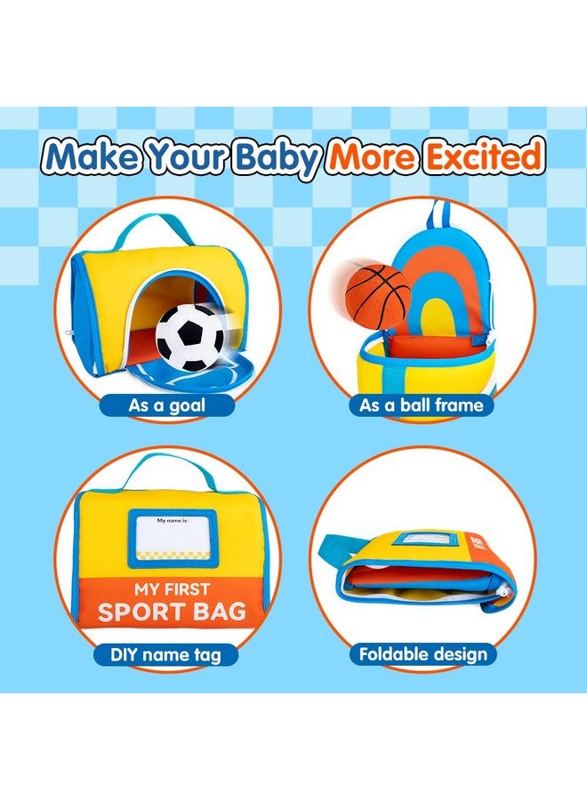 teytoy My First Sports Bag For Baby,Stuffed Plush Playset With Soft Basketball,Baseball,Football,Soccer,Golf Ball,Rugby,Volleyball Baby Birthday Gift Toys For 1 Year Old Boys Girls  - Image 4