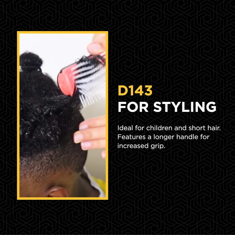 DENMAN D143 Hair Brush (Black) 5 Row Long Handle Styling Brush for Detangling, Separating, Shaping and Defining Curls,Fringes & Bangs - For Women and Men - Image 3