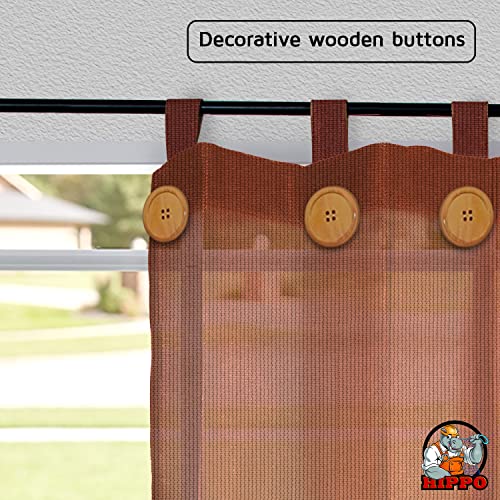 HIPPO Outdoor Balcony Sun, UV & Dust Protection Curtain HDPE Light Filtering 150 GSM Tab-Top Loop with Decorative Button Curtains for Home, Garden, Varanda, Hotel (Brown, 4.5FTX8FT, 2 PC) - Image 4