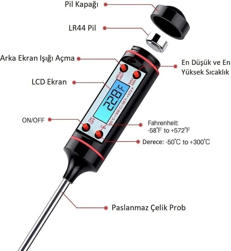 Ünsal Showroom Digital Food Food Kitchen Thermometer