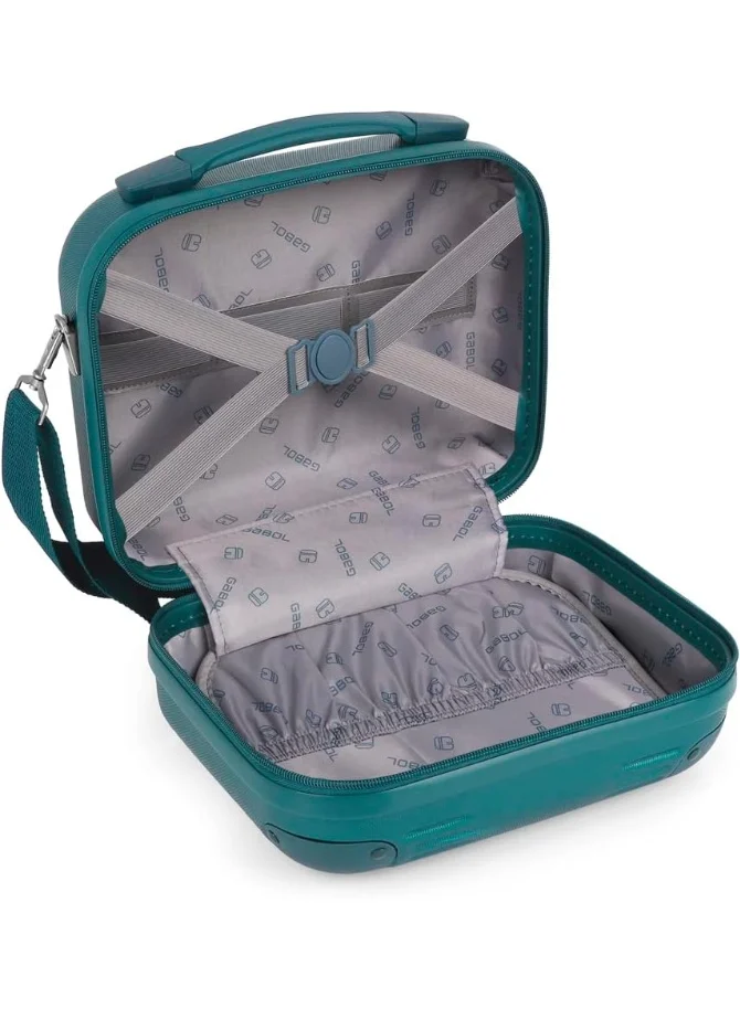 Gabol  Gabol Balance Luggage ABS + PP Hardshell Clearance Luggage bag Hardside Lightweight Durable Carry On Suitcase Sets, Spinner Wheels, TSA Lock 20/24/28in (Turquoise, Beauty Case) for Women | Best Price UAE