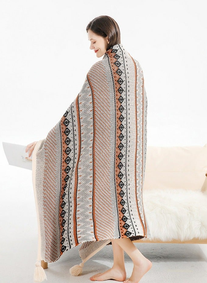 إسكدنيا بوهيميا نمط محبوك بطانية لينة دافئة - Image 3