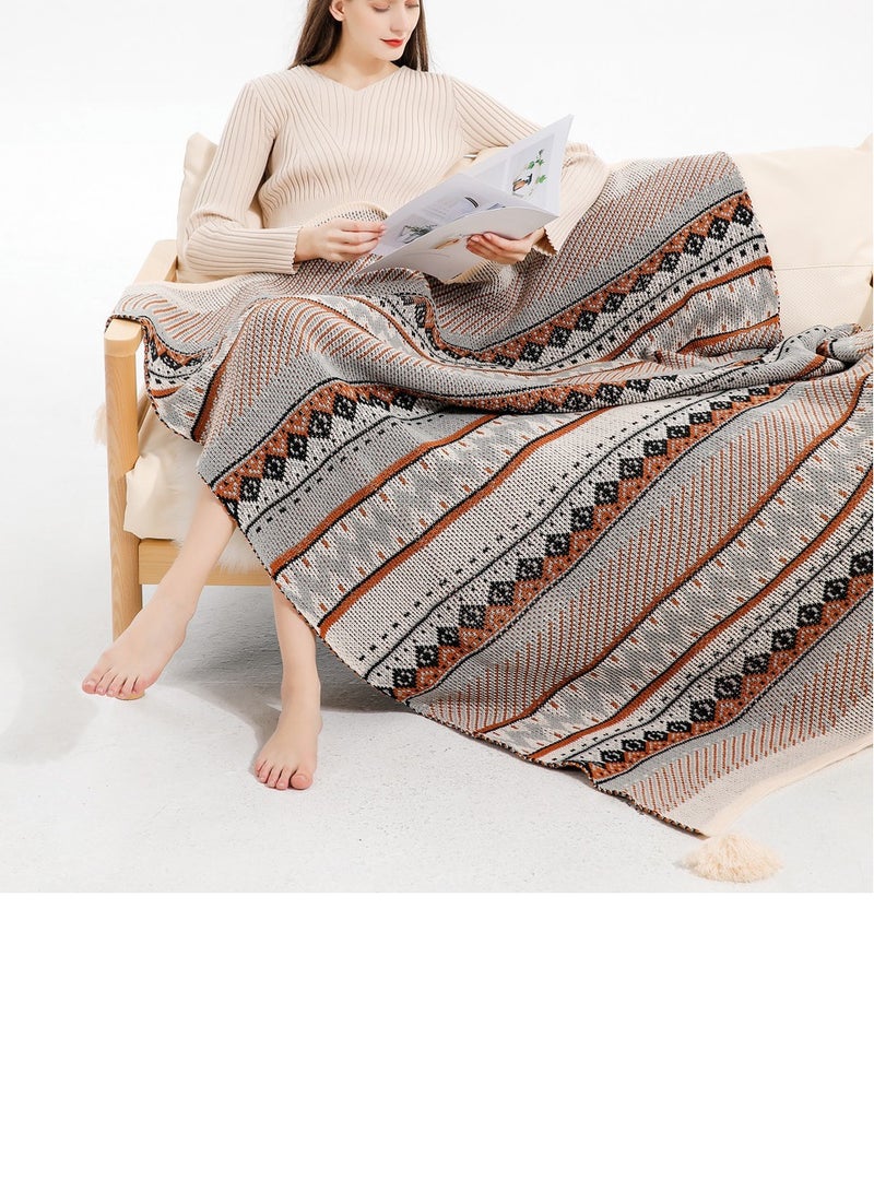 إسكدنيا بوهيميا نمط محبوك بطانية لينة دافئة - Image 2