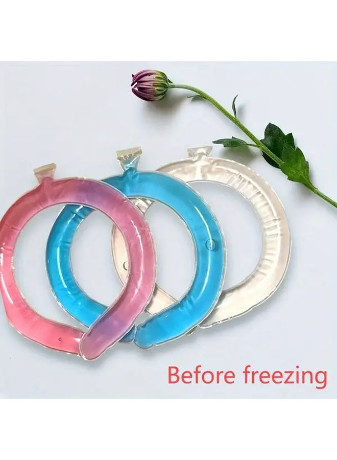 Pink Reusable Ice Cooling Neck Wrap Wearable Body Cooler Portable Instant Heat Relief 28 Degrees Celsius Starting Temperature Lightweight Comfortable For Sports Outdoor Activities Summer Heat Suitable For All Seasons - Image 3