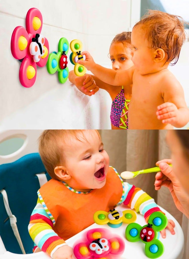 تشيس اب 3 قطع من ألعاب الاستحمام الحسية الدوارة ذات الشفط القوي للأولاد والبنات من عمر 1 إلى 2 سنة، وطاولة السفر والطائرة والسيارة والنافذة (حشرة)، هدية عيد ميلاد للأولاد من عمر 12 إلى 18 شهرًا - Image 2