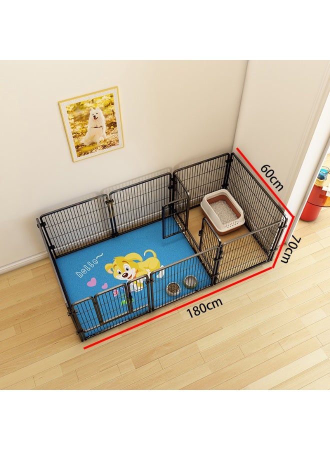 MissTiara قلم لعب للكلاب الصغيرة والمتوسطة للاستخدام الداخلي، سياج حيوانات أليفة بإطار معزز وتصميم آمن، مع أكواب شفط، قلم تمرين للجراء مقاوم للمضغ مع منطقة منفصلة للراحة واللعب بحجم: 180*60*70 سم - Image 5