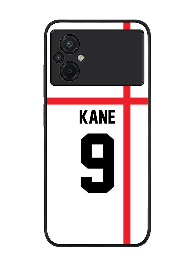 Stylizedd Rugged Black edge case for Xiaomi Poco M5 Slim fit Soft Case Flexible Rubber Edges Anti Drop TPU Gel Thin Cover - Football Team - England Player Name - Kane - Image 1