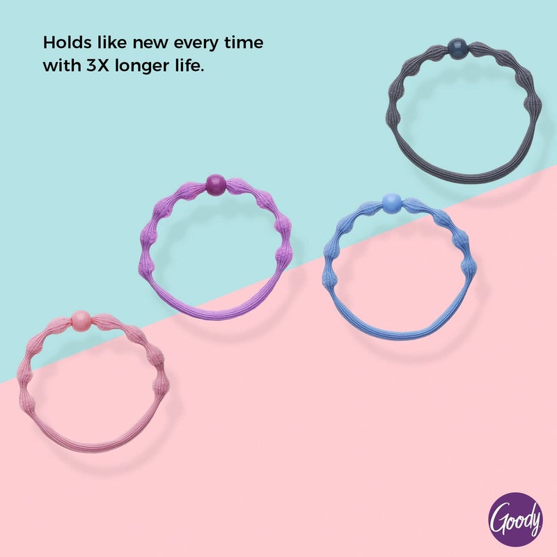 Goody Ouchless Forever Fine Hair Elastics, 10 Ct, Assorted Colors, Damage-Free Bands, 3X Stronger Elastic Ties, Retainable Shape, 16 Strand Inner Core, Styling Accessories for Women & Men - Image 3