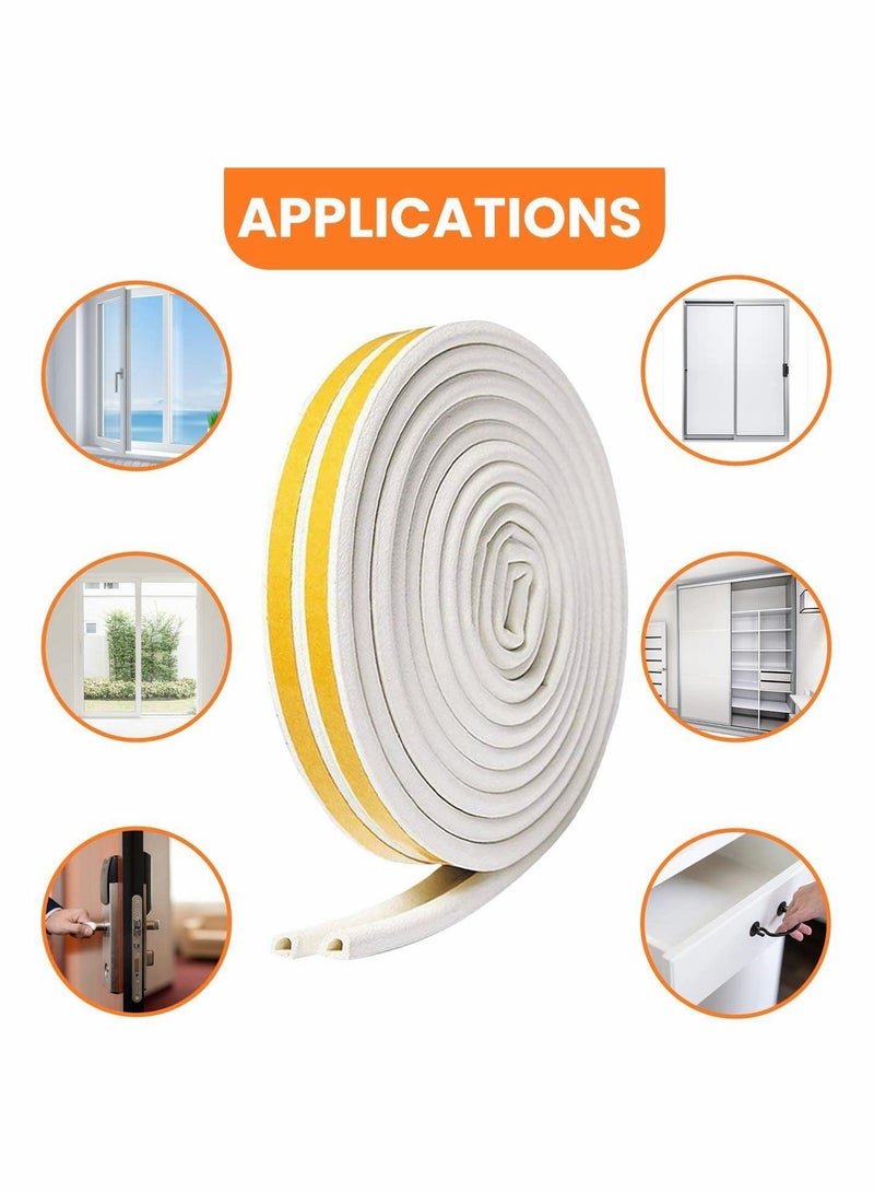 Suntown 2 Pack D-type Self-Adhesive Foam Strip For Door Window, Total 10M - Image 3