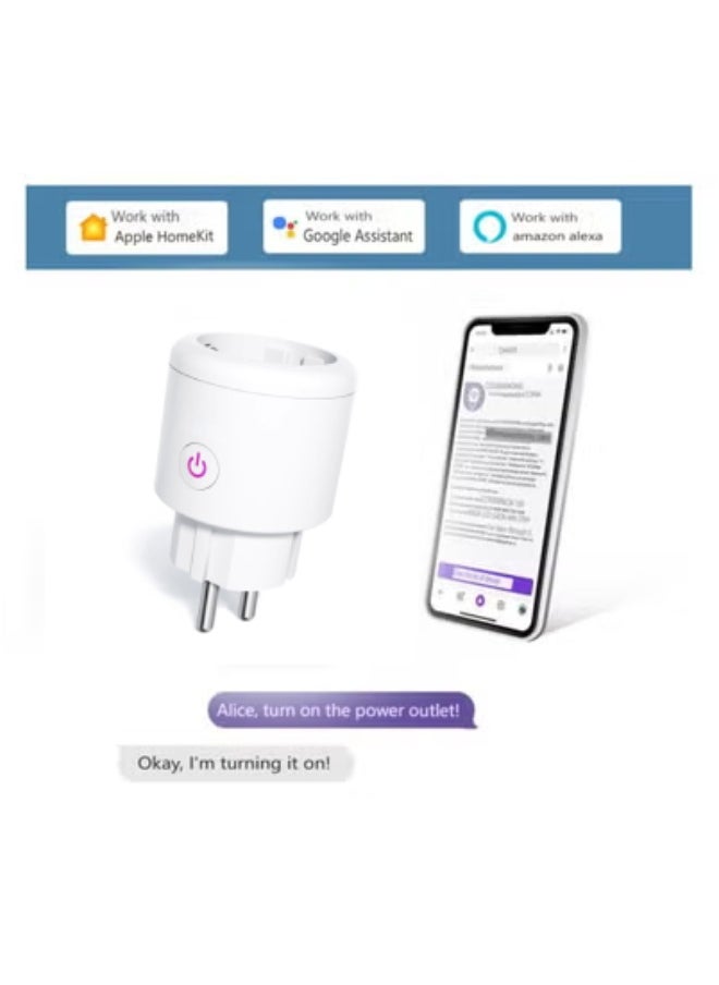 Generic - Smart socket with Wi-Fi, consumption monitoring, Yandex Alisa, Marusia, Google Home, Smart Power Plug 16A - Image 1