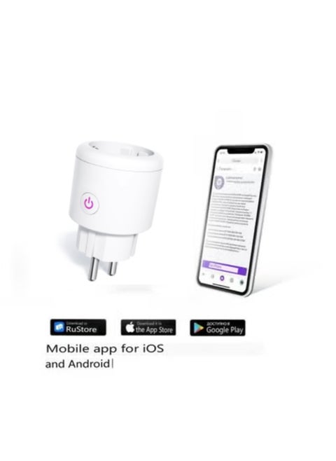 Smart socket with Wi-Fi, consumption monitoring, Yandex Alisa, Marusia, Google Home, Smart Power Plug 16A