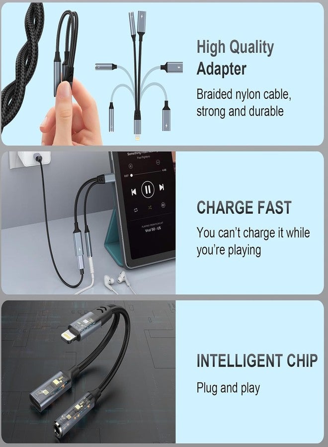 MTAKYI Lightning to 3.5mm Headphone Jack Adapter 【Apple MFi Certified】 2 in 1 iPhone Aux Audio & Charge Adapter, Phone Headphone Adapter Support Music+Charge+Mic+Control Compatible with iPhone 14 13 12 11 - Image 5