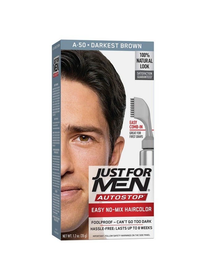 Just For Men Auto Stop Hair Color Darkest Brown A50 Just For Men Hair Color Men 1 Application (Pack Of 5)5 