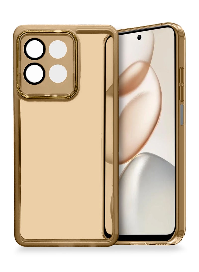 دبليو تيك غطاء خلفي لهاتف Honor X7d 5G/4G / Honor 400 Smart 5G 2025، مصنوع من السيليكون الشفاف الناعم لحماية عدسة الكاميرا، نحيف للغاية، أنيق، مع حافة كاميرا مطلية كهربائيًا - بني - Image 1