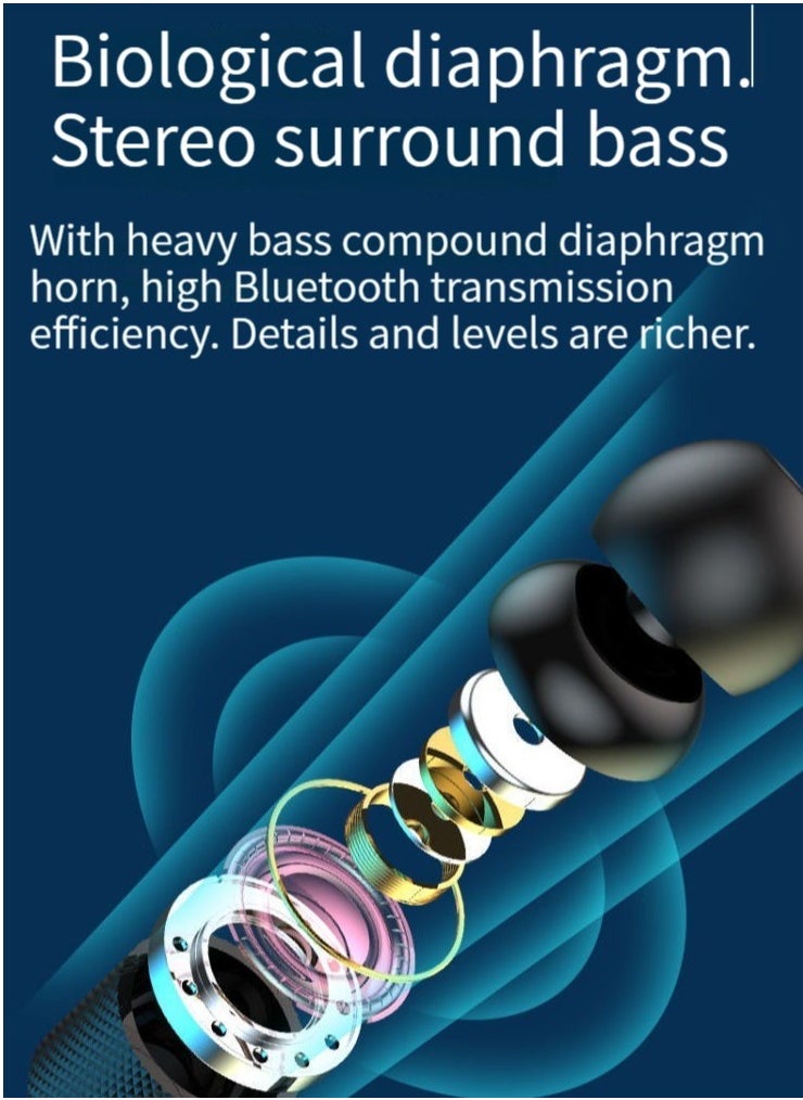 Generic - New wireless bluetooth headset sports binaural in-ear neck-mounted neck-mounted headset ultra-long standby battery life black basic model - Image 1
