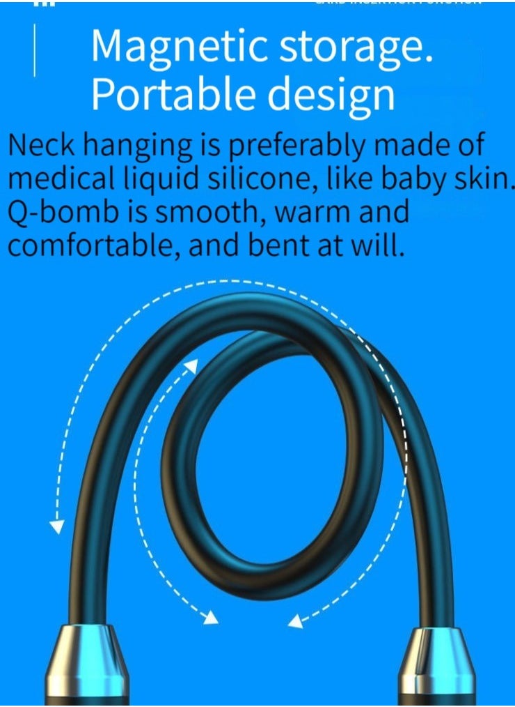 Generic - New wireless bluetooth headset sports binaural in-ear neck-mounted neck-mounted headset ultra-long standby battery life black basic model - Image 1