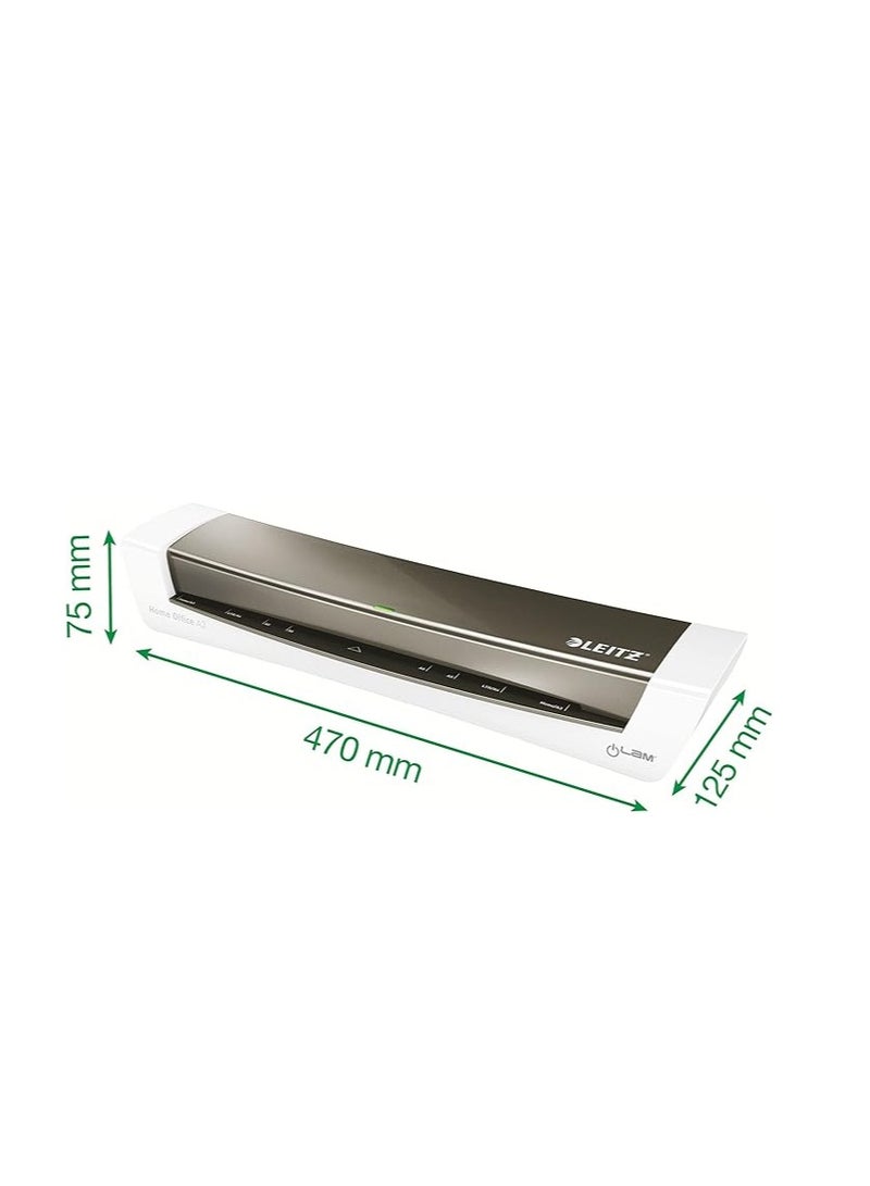 Leitz 74401089 iLam A3 Laminator, Ideal for Home Office - Metallic Dark Grey - Image 1
