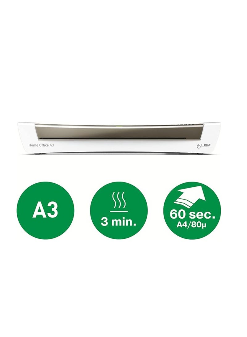 Leitz 74401089 iLam A3 Laminator, Ideal for Home Office - Metallic Dark Grey - Image 3