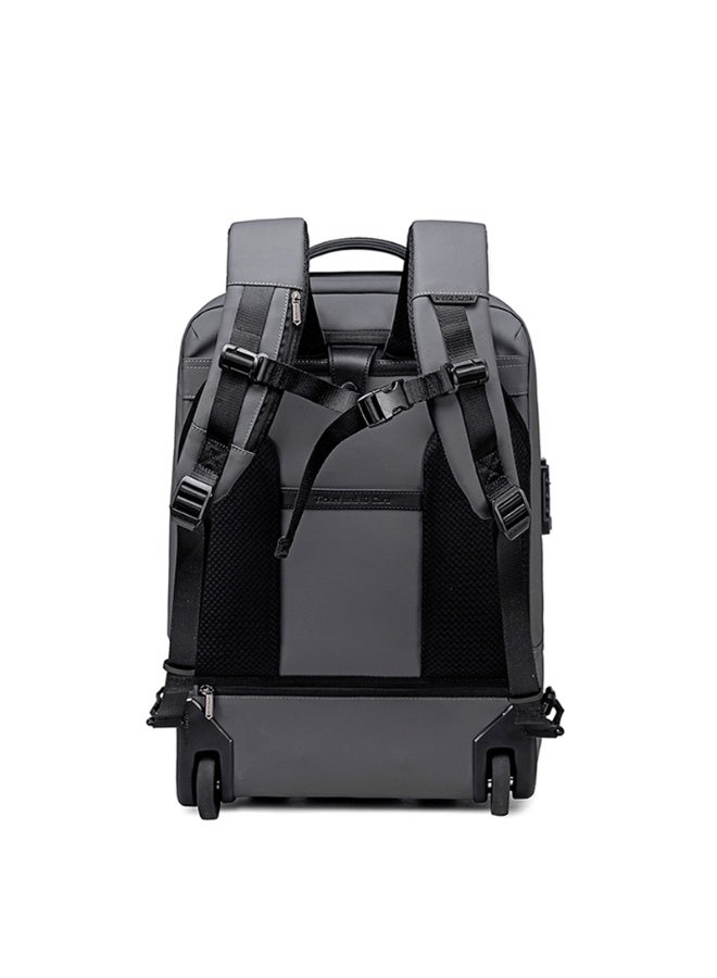 أركتيك هانتر LG00860 حقيبة ظهر اركتيك هانتر ذات العجلات، رفيق سفر متعدد الاستخدامات ومتين، تتميز بمقبض قابل للسحب، وعجلات دوارة سلسة، وحجرات متعددة للكمبيوتر المحمول وأغراضك الأساسية. مثالية لرحلات العمل والتنقلات اليومية.-جراي - Image 2