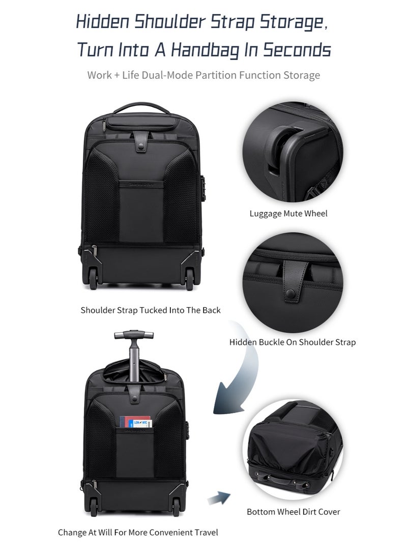 أركتيك هانتر LG00860 حقيبة ظهر اركتيك هانتر ذات العجلات، رفيق سفر متعدد الاستخدامات ومتين، تتميز بمقبض قابل للسحب، وعجلات دوارة سلسة، وحجرات متعددة للكمبيوتر المحمول وأغراضك الأساسية. مثالية لرحلات العمل والتنقلات اليومية.-جراي - Image 4