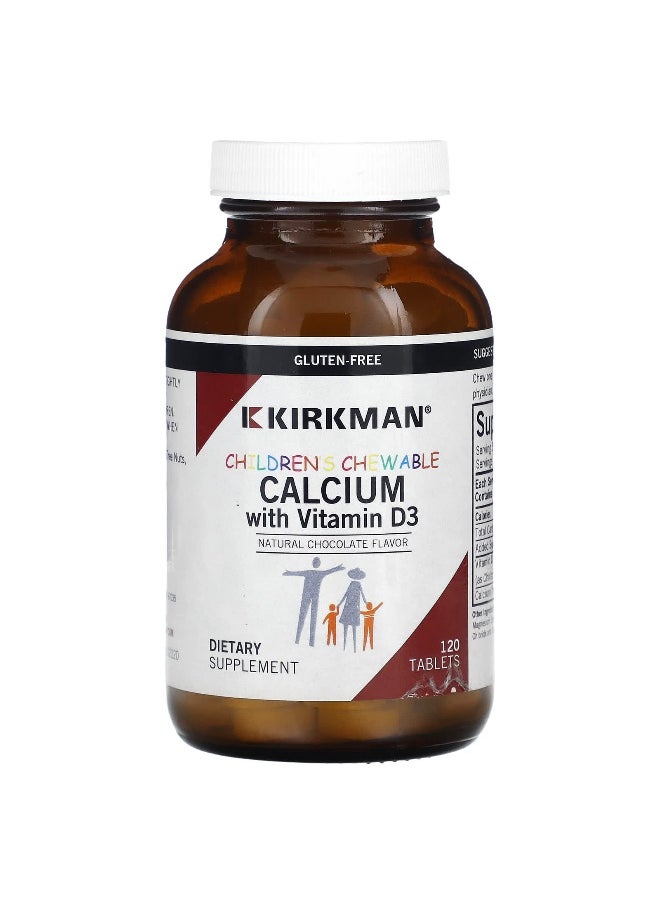Kirkman Labs Kirkman Labs, Children's Chewable Calcium with Vitamin D3, Natural Chocolate, 120 Tablets 