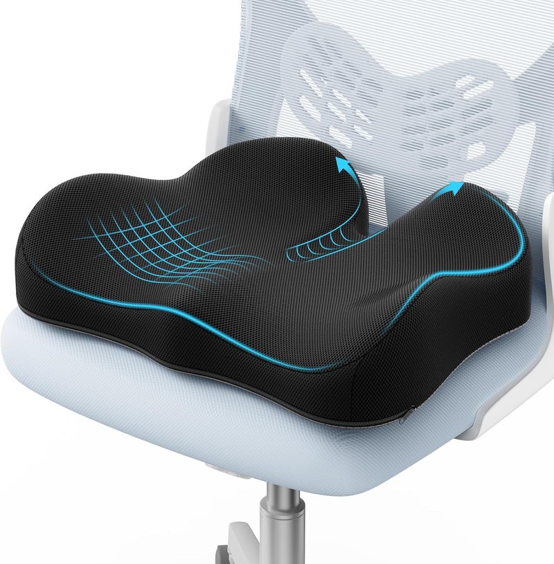 A-Pce Memory Foam Seat Cushion for Tailbone Pain Relief - Ergonomic Coccyx Cushion for Office, Home, Car, and Wheelchair - Image 1