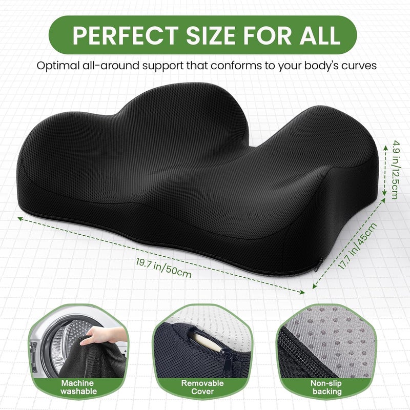 A-Pce Memory Foam Seat Cushion for Tailbone Pain Relief - Ergonomic Coccyx Cushion for Office, Home, Car, and Wheelchair - Image 4