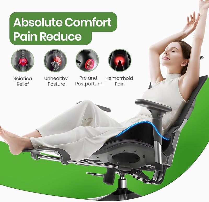 A-Pce Memory Foam Seat Cushion for Tailbone Pain Relief - Ergonomic Coccyx Cushion for Office, Home, Car, and Wheelchair - Image 2