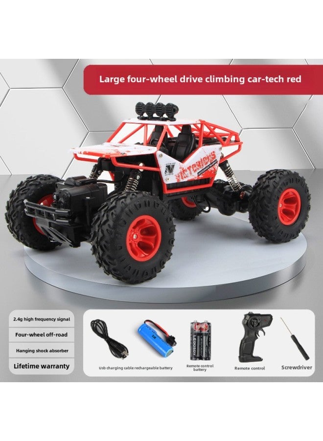 Children's Remote Control Off-road Vehicle High-level Sense Toy Travel Outdoor Play Car Charging High-speed Four-wheel Drive Climbing Car-Color:Abs Red Large 28cm Four-wheel Drive Climbing Car -Scal