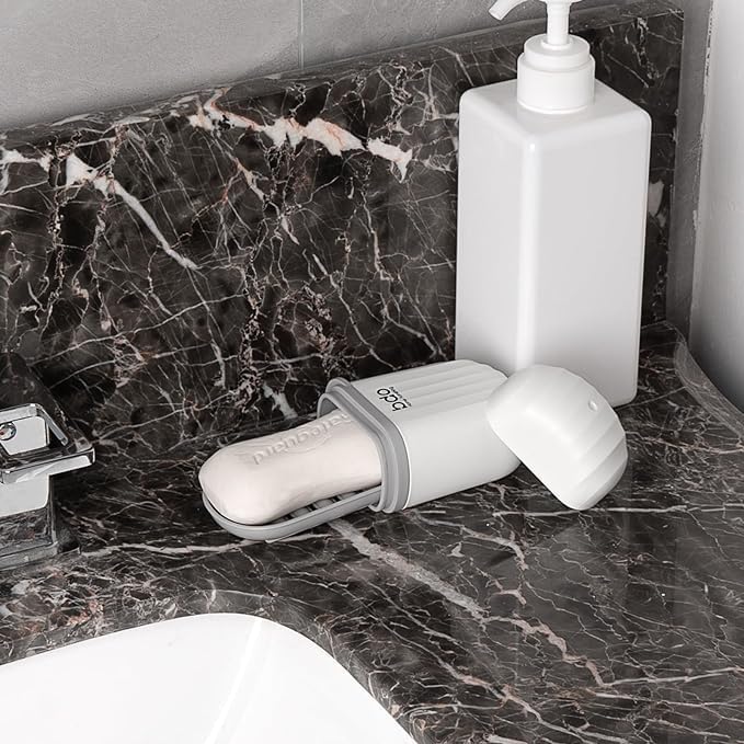 JUDEE Travel Soap Box | Travel Soap Holder | Portable Plastic Soap Dish Box for Travel Portable Soap Case Holder | Plastic Soap Box with Cover, Waterproof Soap Container for Bathroom Soap Holder - Image 5