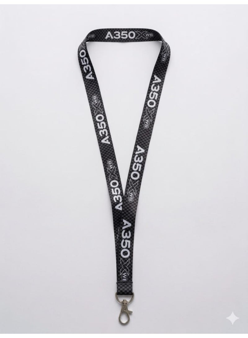 Fighter Gifts A350 XWB GREY CHECKERED LANYARD - Image 1