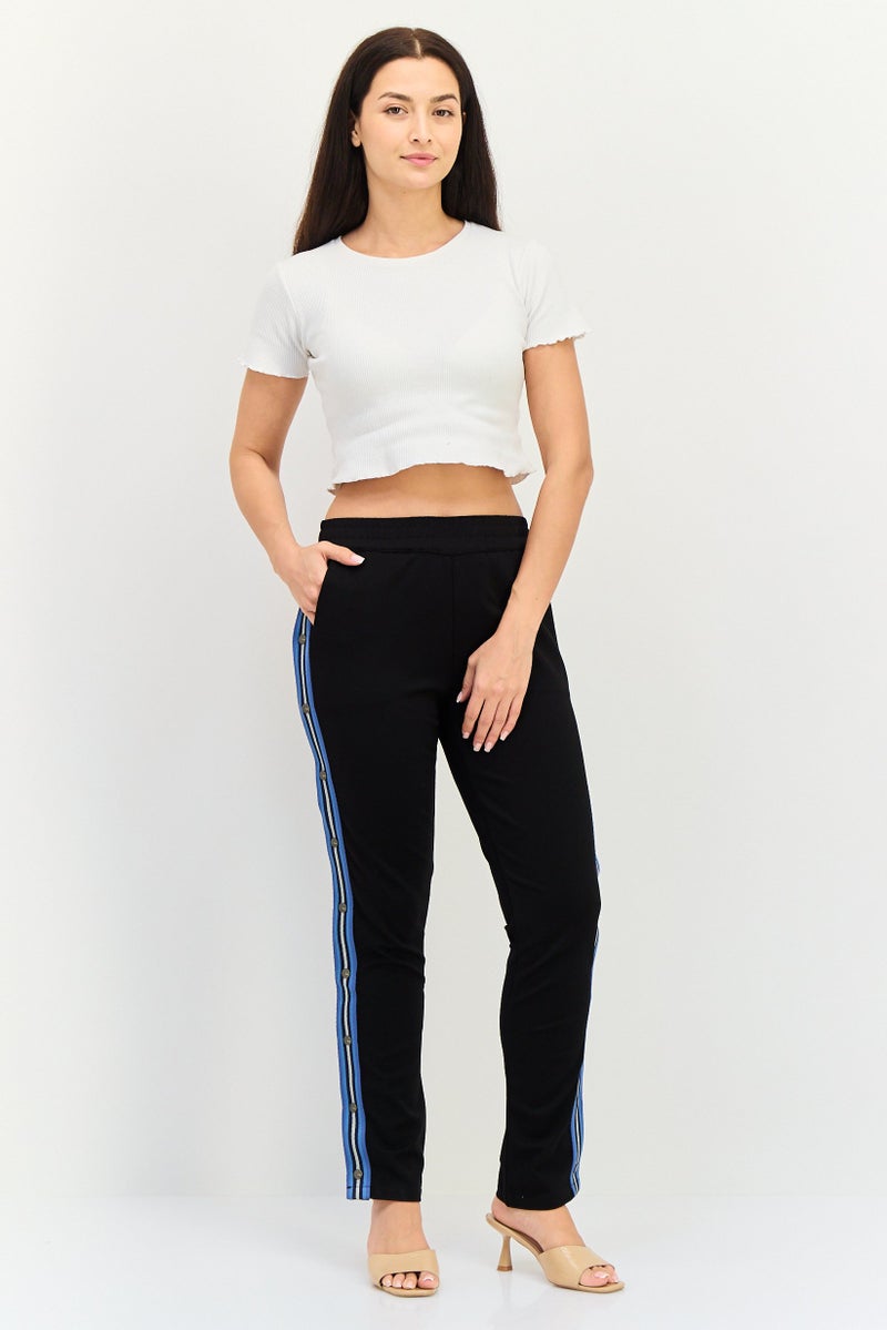 Reiko Women Street Fit Textured Sweatpants, Black - Image 4
