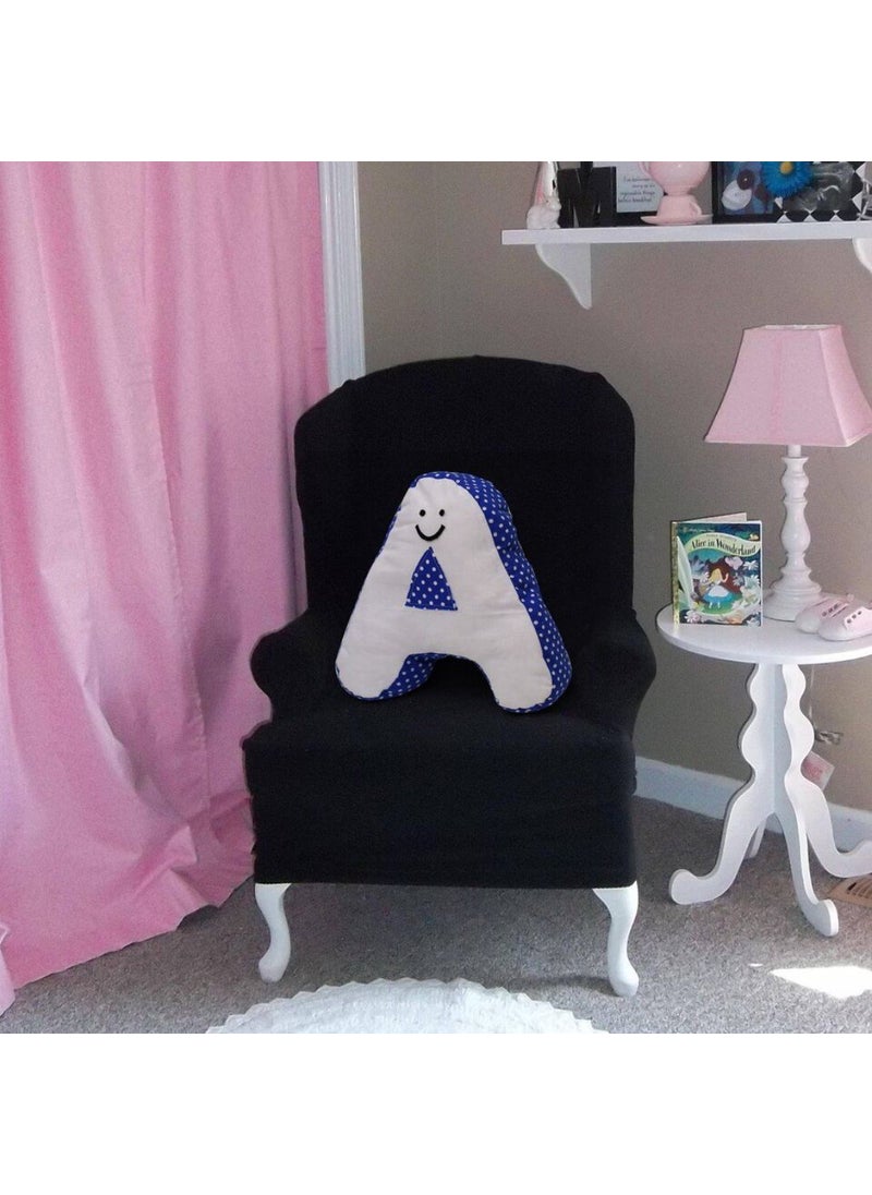 CREATIVE TEXTILES Creative Textiles Decorative Fabricated Alphabet Hand Made Cotton Cushion CoversA Shape  - Image 1