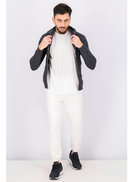 INC Men Drawstring Hooded Long Sleeve Jacket, Heather Onyx  - Image 2