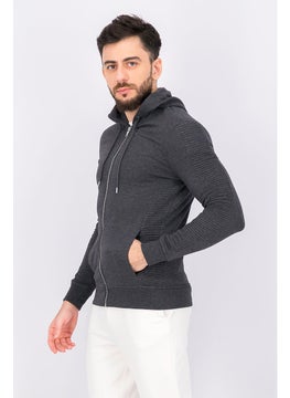 INC Men Drawstring Hooded Long Sleeve Jacket, Heather Onyx  - Image 3