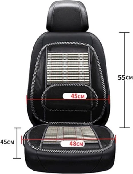 Polhammobile Bamboo Lumbar Supported Anti-Sweat Seat Cushion Compatible with All Vehicle Seats of Straw Bamboo