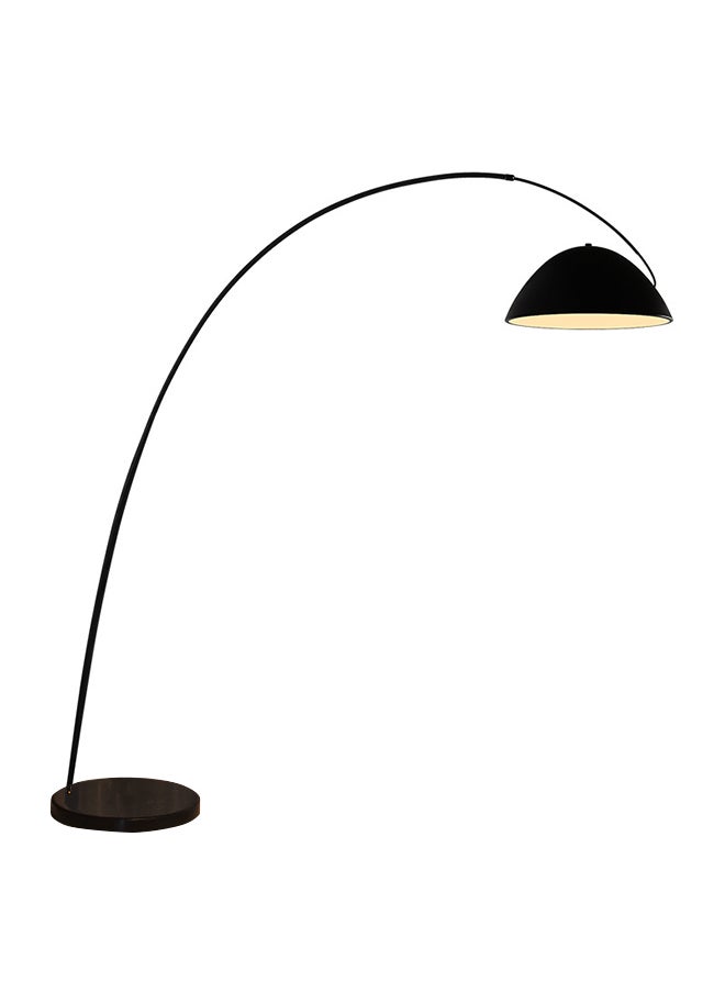 Glanfen - Nordic Minimalist Atmosphere Standing Floor Lamp Three-Tone Lighting Modern Marble Base 360° Flexible Rotating Curved Dome Pole Black - Image 1