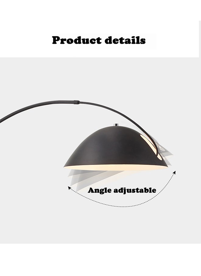 Glanfen - Nordic Minimalist Atmosphere Standing Floor Lamp Three-Tone Lighting Modern Marble Base 360° Flexible Rotating Curved Dome Pole Black - Image 1