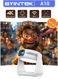 VEVSHAO VEVSHAO A10 Smart Projector Android 11.0 Projector Wi-Fi Display 270° Flexible Angle Video Projector with Lamp  - Image 1